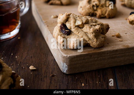 Ein Cookie ist eine kleine, flache, süß, gut gebacken, in der Regel mit Mehl, Eier, Zucker, Butter, Öl oder ein Öl oder Fett. Stockfoto