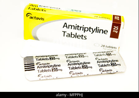 Amitriptylin Tabletten gegen Depressionen & depressive Störungen. Stockfoto