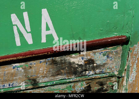 Die Detailtreue der alten hölzernen Rumpf, Frankreich. Stockfoto