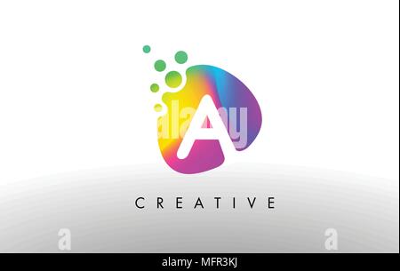 Eine bunte Logo Design prägen. Lila abstrakte Form schreiben Symbol Vektor. Stock Vektor