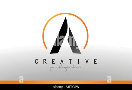 Einen Brief Logo Design mit schwarzer Farbe Orange. Kühlen, modernen Symbol Buchstaben Logo Vektor. Stock Vektor
