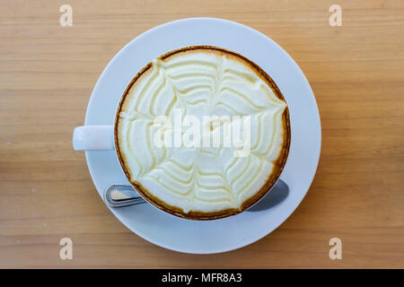 Cappuccino Tasse Nahaufnahme Stockfoto