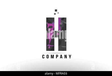 Lila schwarz Buchstaben h Logo Design geeignet für ein Unternehmen oder ein Geschäft Stock Vektor