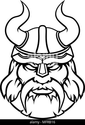 Warrior Viking Sport Charakter Maskottchen Stock Vektor