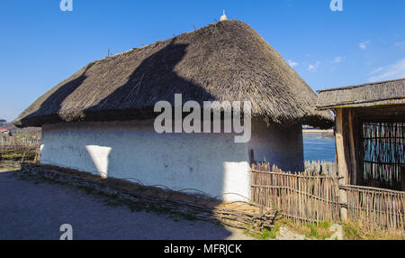 Zaporozhskaya sich, historisches Haus, wo der Kosaken lebte, Hortitsia, Ukraine Stockfoto