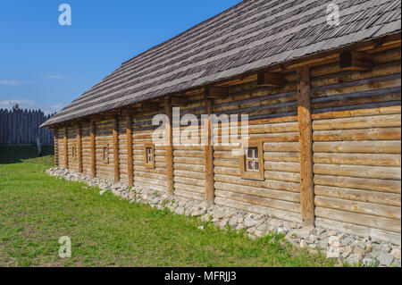 Zaporozhskaya sich, historisches Haus, wo der Kosaken lebte, Hortitsia, Ukraine Stockfoto