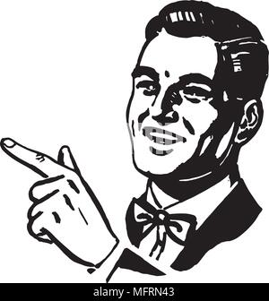 Der Mensch zeigen - Retro Clipart Illustration Stock Vektor
