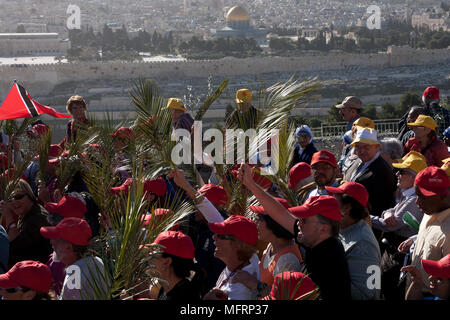 Palmsonntag in der Kirche des Heiligen Grabes, alte Stadt, Jerusalem, Israel Stockfoto