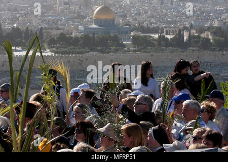 Palmsonntag in der Kirche des Heiligen Grabes, alte Stadt, Jerusalem, Israel Stockfoto