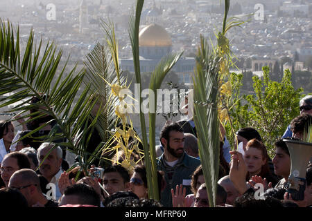 Palmsonntag in der Kirche des Heiligen Grabes, alte Stadt, Jerusalem, Israel Stockfoto