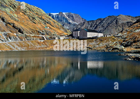 Hospiz auf dem Grossen St. Bernhard Pass, Wallis, Schweiz Stockfoto