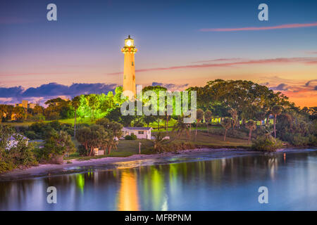 Jupiter, Florida, USA an den Jupiter Inlet Licht. Stockfoto