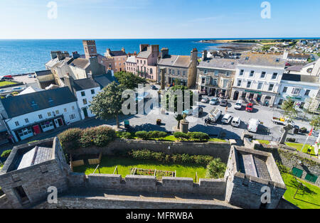 Blicken Sie über Castletown, Isle of Man, Großbritannien Stockfoto