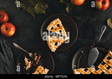 Stück Apfelkuchen Stockfoto