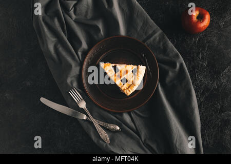 Stück Apfelkuchen Stockfoto