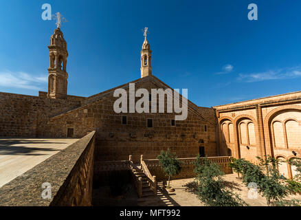 Wir sind in Mardin's Birne Midyat. Es ist einer der Orte, die mit ihrer Architektur, Lifestyle und kulturellen Reichtum gesehen werden sollte. Stockfoto