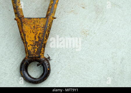 Nahaufnahme alten Schlepphaken. Stockfoto