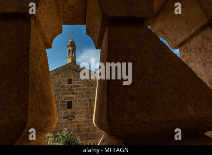 Wir sind in Mardin's Birne Midyat. Es ist einer der Orte, die mit ihrer Architektur, Lifestyle und kulturellen Reichtum gesehen werden sollte. Stockfoto