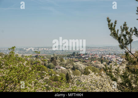 Urbane Aussicht hinunter ins Tal Stockfoto