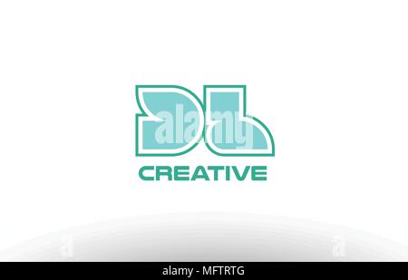 Gemeinsame joined Buchstabenkombination grün Pastell Buchstaben dl d l logo Icon Design Company Stock Vektor