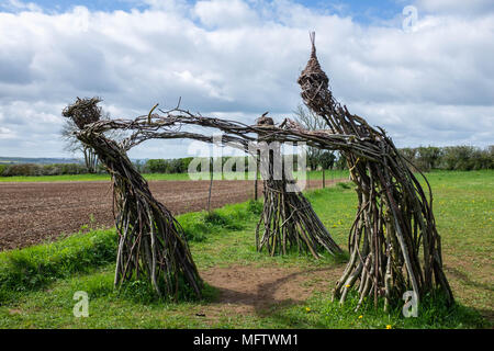 Rollright Stones, wenig Rollright, Oxfordshire Stockfoto