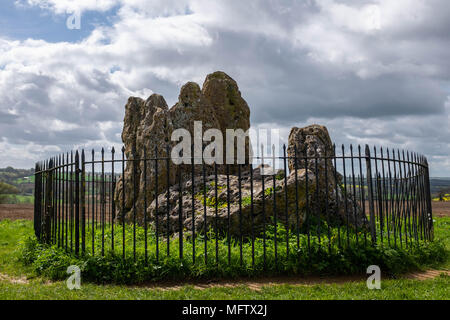 Rollright Stones, wenig Rollright, Oxfordshire Stockfoto