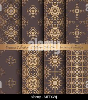 Golden Pattern geschmiedet Vintage Design Stock Vektor