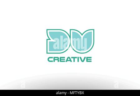 Gemeinsame joined Buchstabenkombination grün Pastell Buchstaben dv d v logo Icon Design Company Stock Vektor