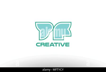 Gemeinsame joined Buchstabenkombination grün Pastell Buchstaben tf t f logo Icon Design Company Stock Vektor