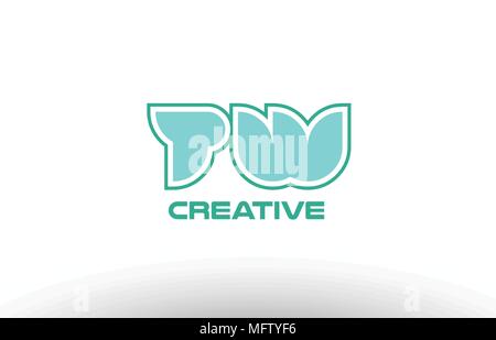 Gemeinsame joined Brief schreiben Kombination grün Pastell Alphabet tw t w logo Icon Design Company Stock Vektor