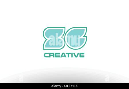 Gemeinsame joined Buchstabenkombination grün Pastell Buchstaben zg z g logo Icon Design Company Stock Vektor