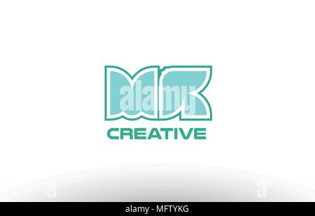 Gemeinsame joined Brief schreiben Kombination grün Pastell Alphabet mk m k-logo Icon Design Company Stock Vektor