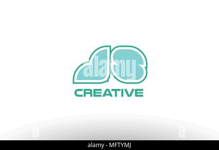 Gemeinsame joined Buchstabenkombination grün Pastell Buchstaben js j s logo Icon Design Company Stock Vektor