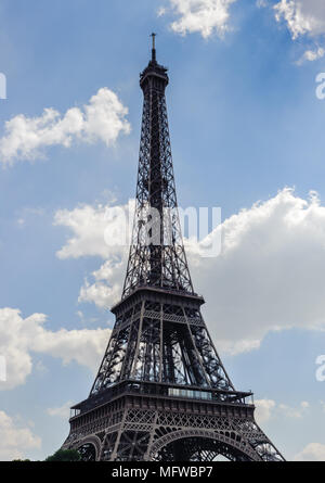 Eiffelturm, ein eiserner Gitterturm in Paris, benannt nach dem Ingenieur Gustave Eiffel Stockfoto