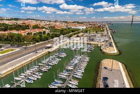 Blick auf das Meer in Lissabon, Portugal. Stockfoto