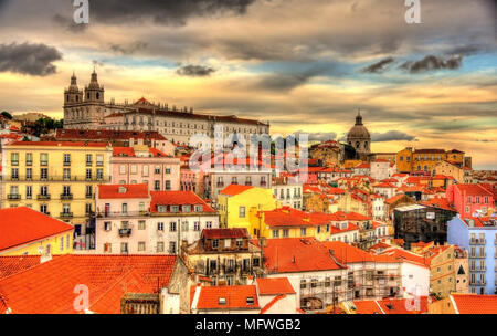 Blick auf das Kloster von Sao Vicente de Fora in Lissabon Stockfoto