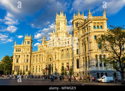 Cybele Palast, das Rathaus von Madrid - Spanien Stockfoto