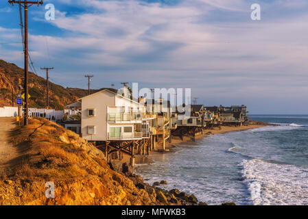 Oceanfront Wohnungen von Malibu Beach in Kalifornien Stockfoto