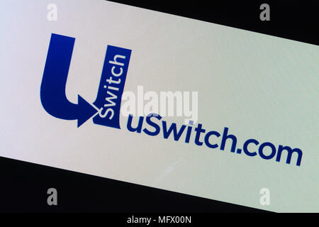 U-Schalter logo-Website für den Vergleich der Energiepreise und andere Dienstprogramme Stockfoto