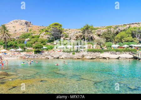 Strand in der Therme Kallithea (Terme Kalithea). Die Insel Rhodos. Griechenland Stockfoto