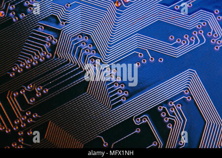 Textur aus einem Computerchip, close-up Stockfoto