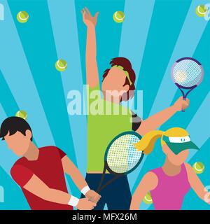 Tennis Spieler cartoons Stock Vektor