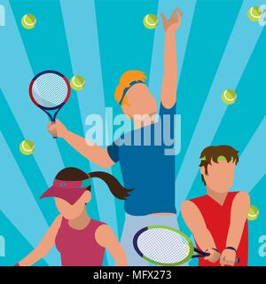 Tennis Spieler cartoons Stock Vektor