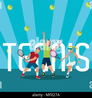 Tennis Spieler cartoons Stock Vektor