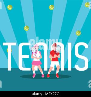 Tennis Spieler cartoons Stock Vektor