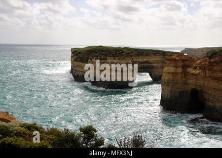 Blick entlang der Great Ocean Road Stockfoto