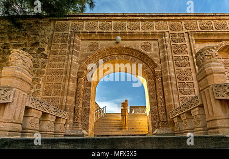 Wir sind in Mardin's Birne Midyat. Es ist einer der Orte, die mit ihrer Architektur, Lifestyle und kulturellen Reichtum gesehen werden sollte. Stockfoto