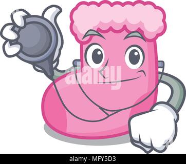 Arzt Socke Charakter Cartoon Stil Vector Illustration Stock Vektor