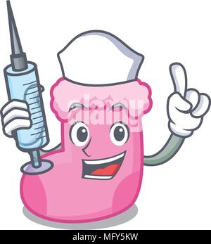 Krankenschwester Socke Charakter Cartoon Stil Vector Illustration Stock Vektor