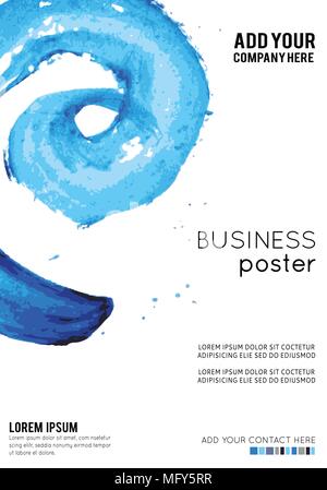 Vektor Plakat Vorlage mit Aquarellfarbe Splash. Abstrakte Aquarelle Hintergrund für Business Flyer, Poster Stock Vektor